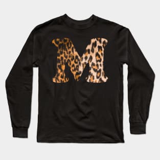 Letter M leopard print Long Sleeve T-Shirt